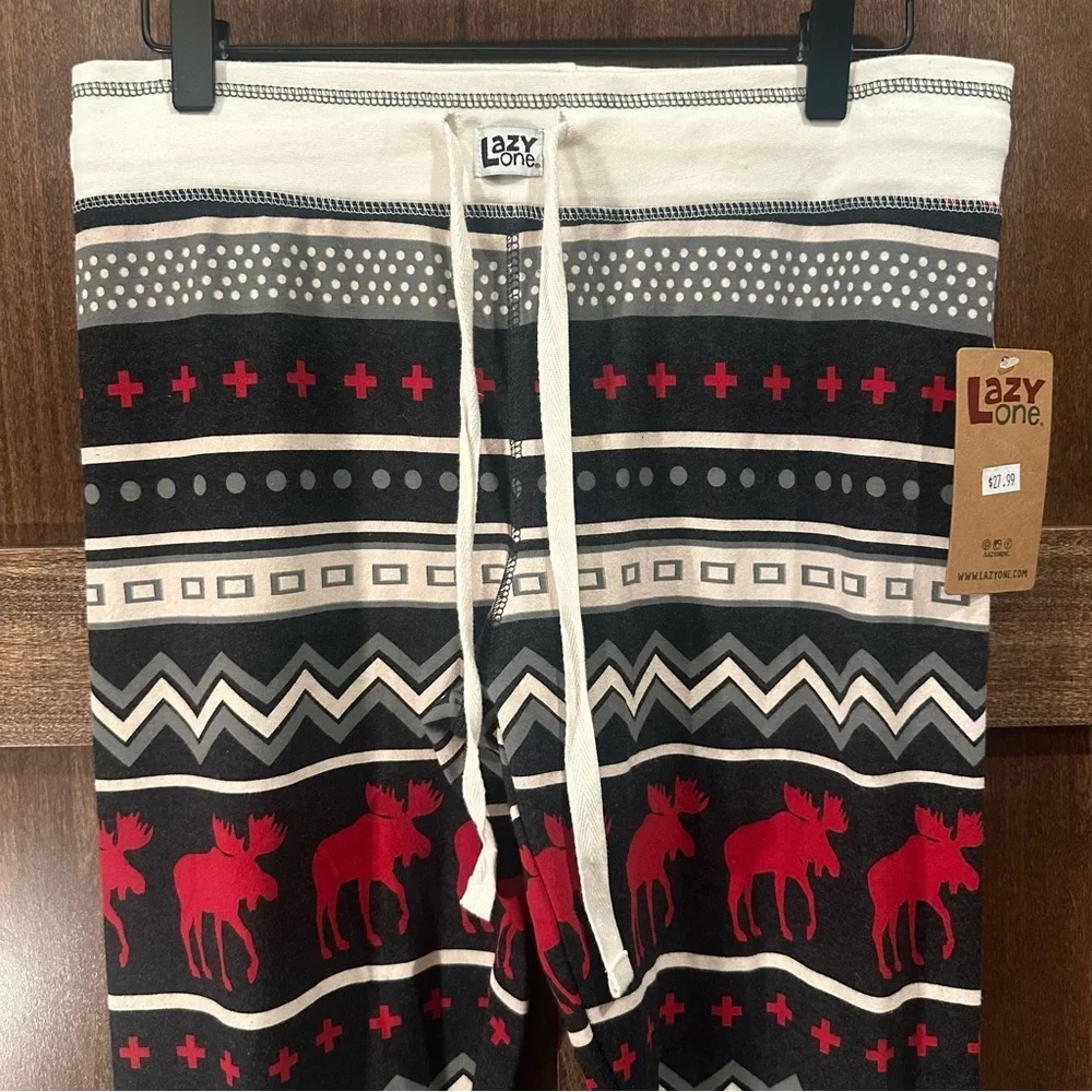 Lazy One Red and Black Moose Pajama Pants